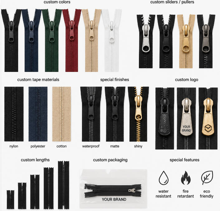 Customization Options in Zippers