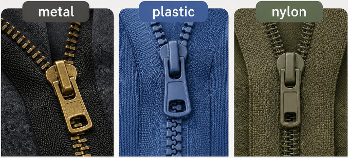 Metal vs. Plastic vs. Nylon Zippers