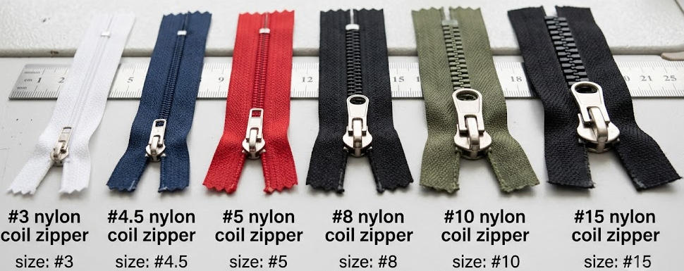 Sizes of Nylon Zippers