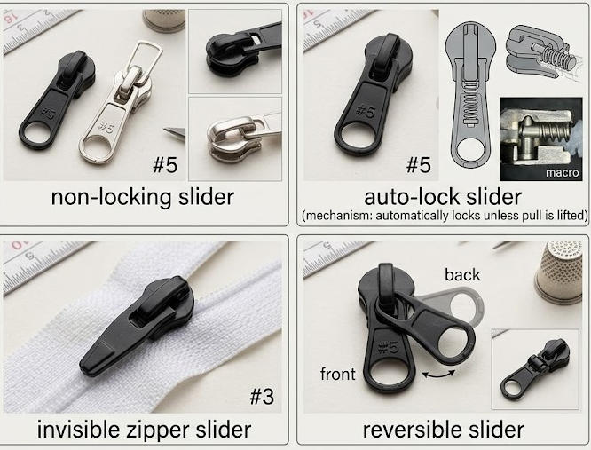 type of nylon zipper sliders