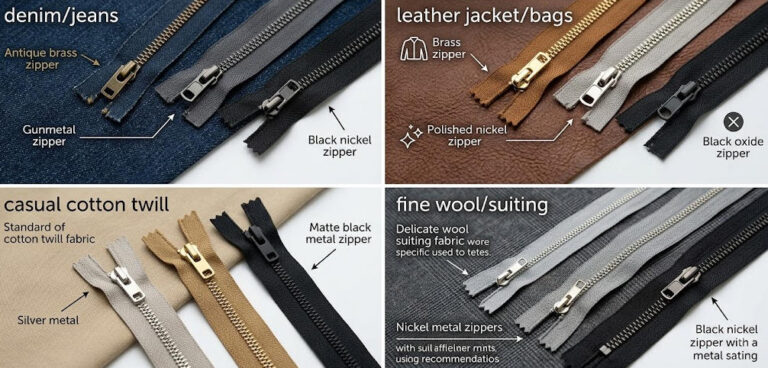 Select Metal Zippers for Different Fabrics