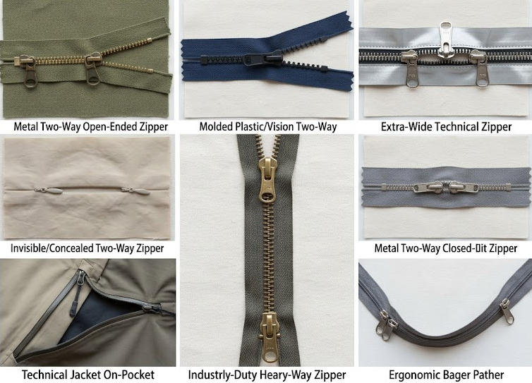 Two-way Zippers