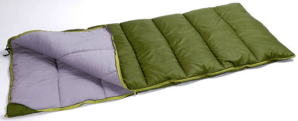 green sleeping bag with zipper