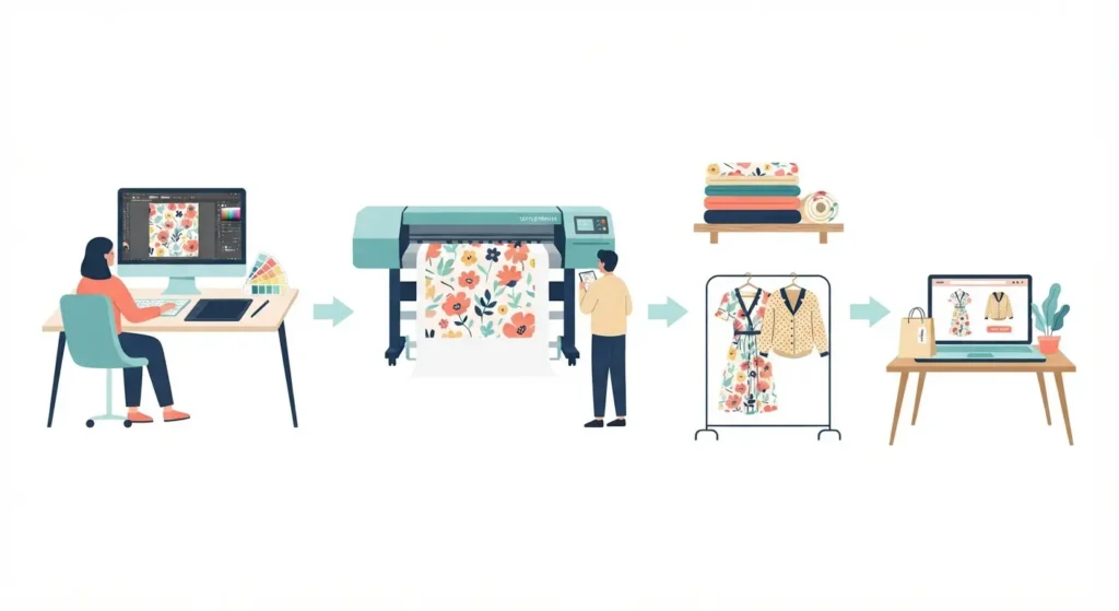 small-batch custom fabric printing for a fashion brand