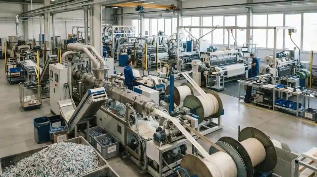 zipper industrial manufacturing scene