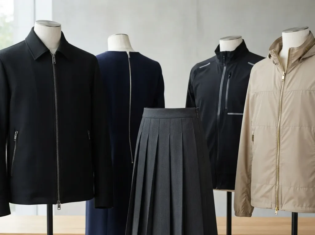 Metallic Nylon Zippers in the apparel