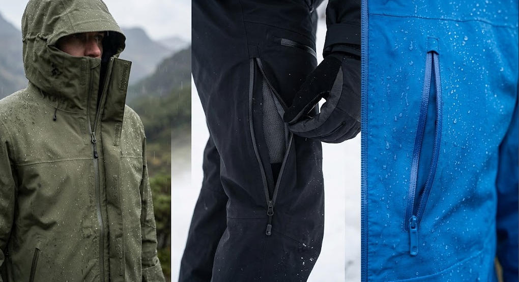 Reverse Zippers in Waterproof Clothing