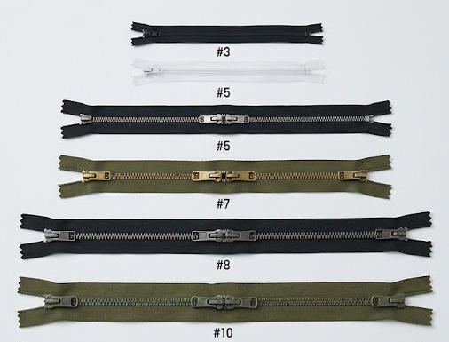 Different Two-Way Zipper Sizes