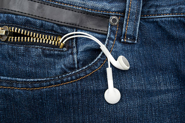 Earbuds in a Jeans Pocket.